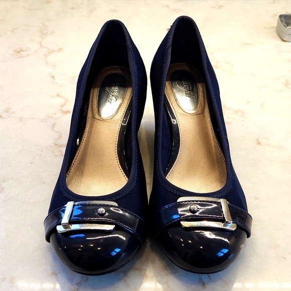 Alfani Step n Flex Navy Cloth Wedge, 2.25 inches, Vegan, 7.5 - Picture 1 of 6